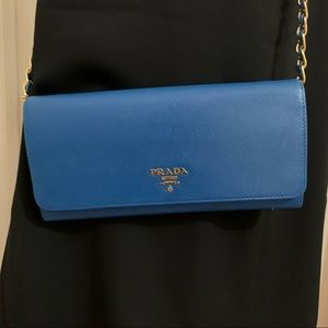 PRADA Saffiano Leather Wallet on Chain